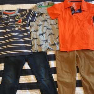 Toddler boys 4T clothing bundle. 2 pants/3 shirts